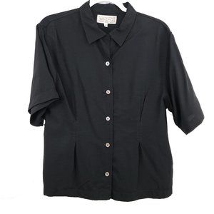 Malibu Design Group Black Button Down Shirt Size M